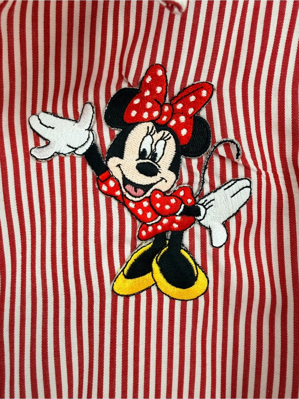 Foxcroft Disney Mickey Minnie Mouse Striped Wrinkle Free Button Up Shirt 6 - Picture 4 of 10